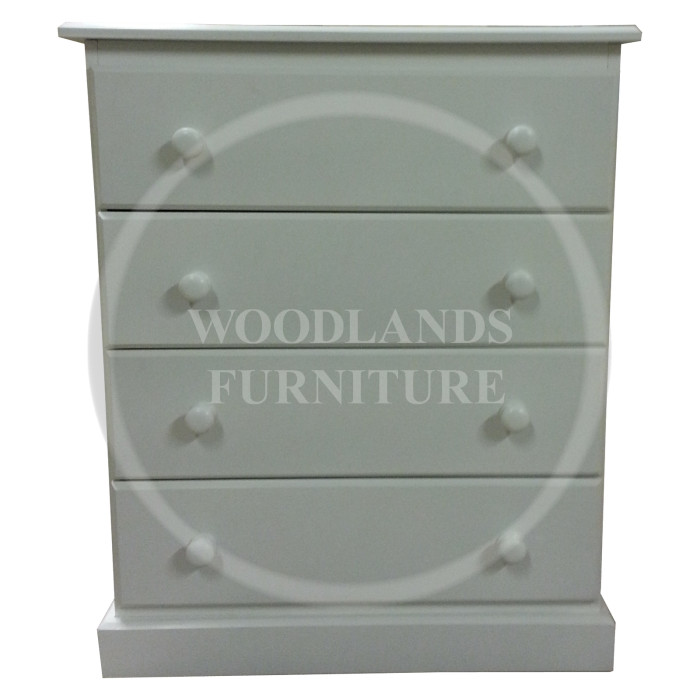 KIDDIES 4 DRAWER CHEST IN WHITE