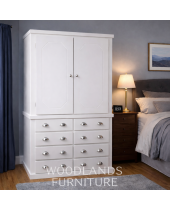 KIDDIES 8 DRAWER WARDROBE WITH SHELVES IN WHITE