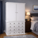Handmade in England Kiddies 8 Drawer Wardrobe with Shelves in White