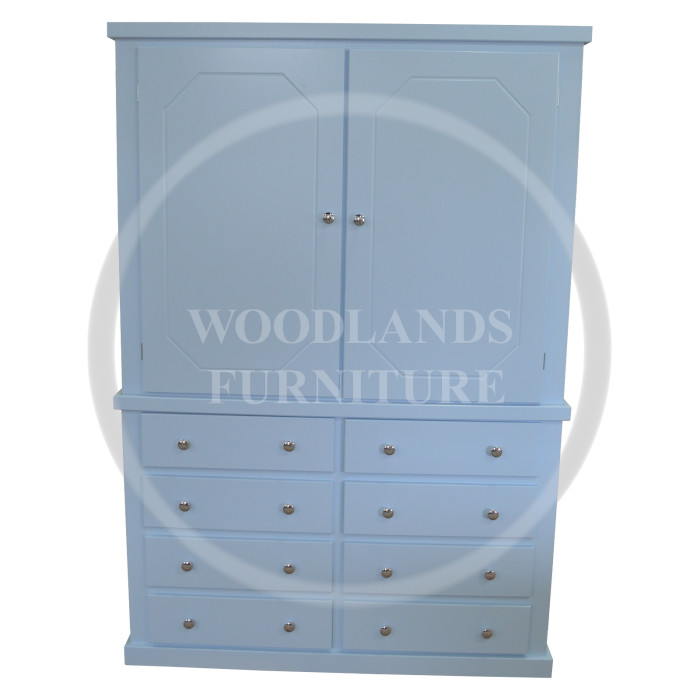 KIDDIES 8 DRAWER WARDROBE IN SKY BLUE KIDDIES 8 DRAWER WARDROBE IN SKY BLUE