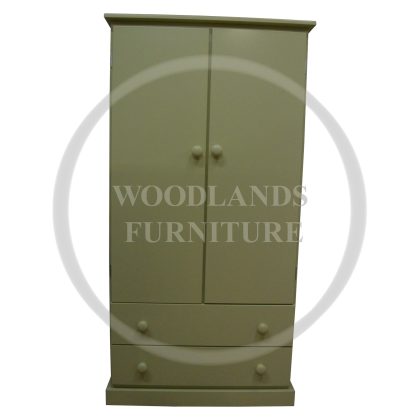 Kiddies 2 Door 2 Drawer Wardrobe In Apple Green