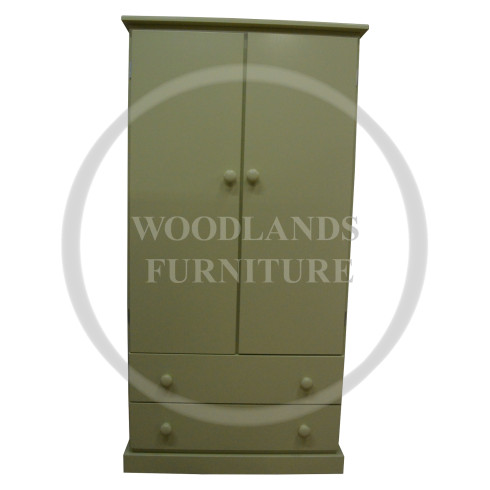 KIDDIES 2 DOOR 2 DRAWER WARDROBE IN APPLE GREEN