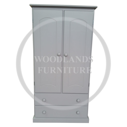 KIDDIES 2 DOOR 2 DRAWER WARDROBE IN WHITE- DESIGN DOORS
