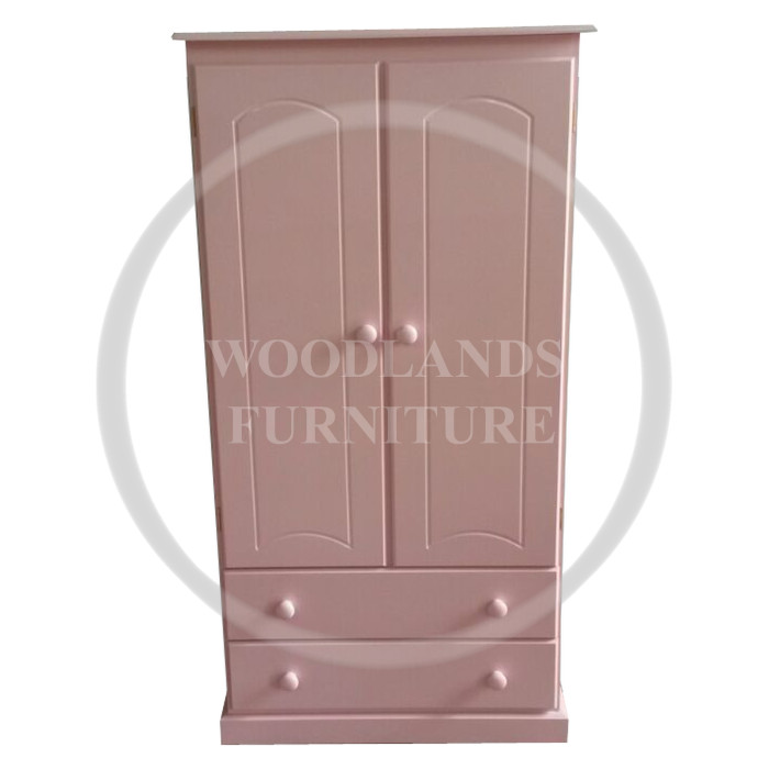 KIDDIES 2 DOOR 2 DRAWER WARDROBE IN PINK KIDDIES 2 DOOR 2 DRAWER WARDROBE IN PINK