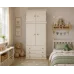 Handmade in England Kiddies 3 Drawer Wardrobe Shelved with Topbox in Ivory