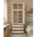 Handmade in England Kiddies 3 Drawer Wardrobe Shelved with Topbox in Ivory