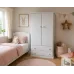 Handmade in England Kiddies 2 Door 2 Drawer Wardrobe in White-Plain Doors