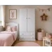 Handmade in England Kiddies 2 Door 2 Drawer Wardrobe in White-Plain Doors