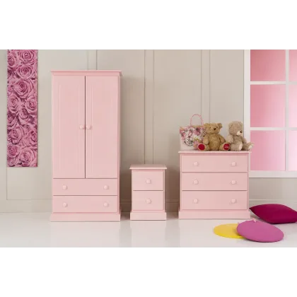 Handmade in England Kiddies 3 Piece Bedroom Set in Pink