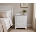 UK Handmade 3 Drawer 60cm Wide Bedside Table with Curve - Manhattan White - Fully Assembled (Bespoke Sizes)