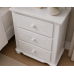 Handmade in England Manhattan 3 Drawer Wide Bedside Cabinet with Curve in White - Fully Assembled