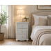 Handmade in England Manhattan 3 Drawer Wide Bedside Cabinet with Curve in White - Fully Assembled