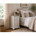 Handmade in England Manhattan 3 Drawer Wide Bedside Cabinet with Curve in White - Fully Assembled