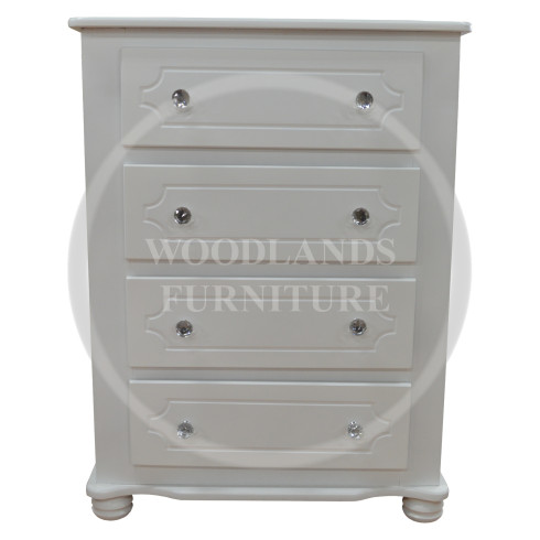 MANHATTAN 4 DRAWER CHEST SLIM IN WHITE