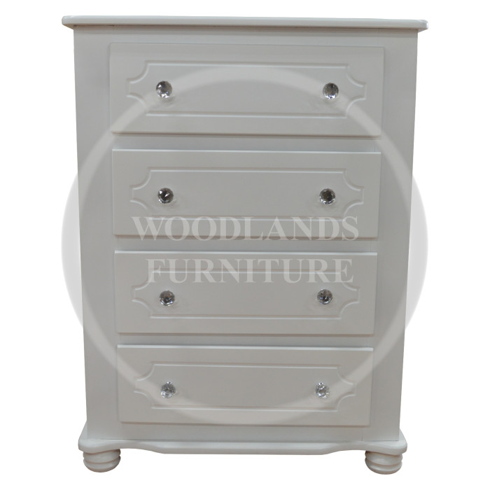 MANHATTAN 4 DRAWER CHEST SLIM IN WHITE