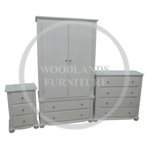 MANHATTAN 3 PIECE BEDROOM SET IN WHITE