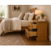 Handmade in England Moroccan Solid Pine 2 Drawer Bedside Cabinet in Light Oak Wax - Fully Assembled