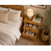 Handmade in England Moroccan Solid Pine 2 Drawer Bedside Cabinet in Light Oak Wax - Fully Assembled