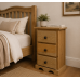 Handmade in England Moroccan Solid Pine 3 Drawr Bedside Cabinet in Light Oak Polished - Fully Assembled