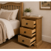 Handmade in England Moroccan Solid Pine 3 Drawr Bedside Cabinet in Light Oak Polished - Fully Assembled