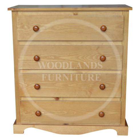 MOROCCAN SOLID PINE 4 DRAWER CHEST IN LIGHT OAK WAX