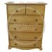 UK Handmade Solid Pine 2+4 Drawer 84cm Wide Chest of Drawers - Moroccan Light Oak Polished (Made to Measure)
