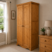 Moroccan Solid Pine 2 Door Full Hanging Wardrobe In Light Oak Polished