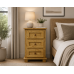 Solid Pine 3 Drawer Bedside Table - Roman Antique Wax - Fully Assembled | Handmade in England