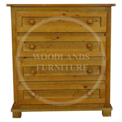 Roman Solid Pine 4 Drawer Chest In Light Oak Wax