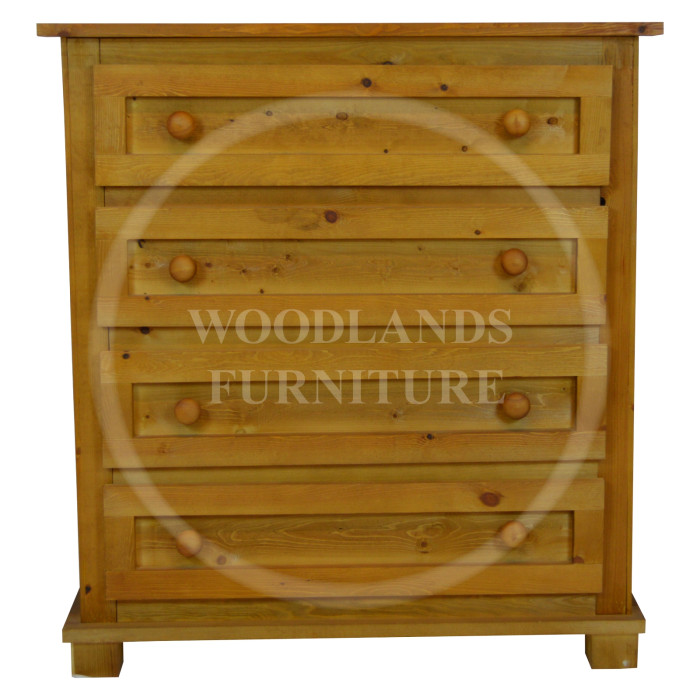ROMAN SOLID PINE 4 DRAWER CHEST IN LIGHT OAK WAX
