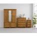 Solid Pine Triple 3 Piece Bedroom Furniture Set - Roman Light Oak Wax | Handmade in England