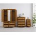 Solid Pine Triple 3 Piece Bedroom Furniture Set - Roman Light Oak Wax | Handmade in England
