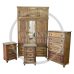 Handmade in England Roman Solid Pine Triple 4 Piece Bedroom Set in Medium Oak Wax