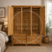 ROMAN SOLID PINE 4 DRAWER TRIPLE MIRRORED WARDROBE IN LIGHT OAK WAX ROMAN SOLID PINE 4 DRAWER TRIPLE MIRRORED WARDROBE IN LIGHT OAK WAX