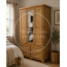 ROMAN SOLID PINE 4 DRAWER TRIPLE MIRRORED WARDROBE IN LIGHT OAK WAX ROMAN SOLID PINE 4 DRAWER TRIPLE MIRRORED WARDROBE IN LIGHT OAK WAX