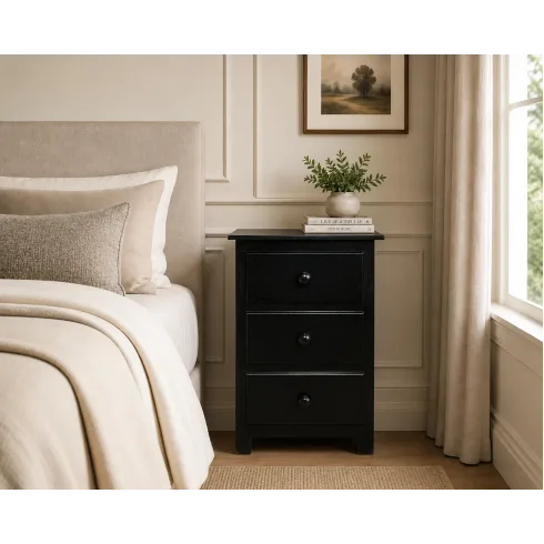 Handmade in England Shaker 3 Drawer Bedside Cabinet - Fully Assembled Handmade in England Shaker 3 Drawer Bedside Cabinet - Fully Assembled