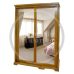 Handmade in the UK Solid Pine Slider Shelved 150cm Wide Wardrobe - Baltic Golden Oak Polished (Made to Measure)