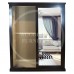 SLIDER SOLID PINE 2 DOOR DOUBLE MIRRORED WARDROBE IN BLACK