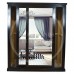 SLIDER SOLID PINE 2 DOOR DOUBLE MIRRORED WARDROBE IN BLACK