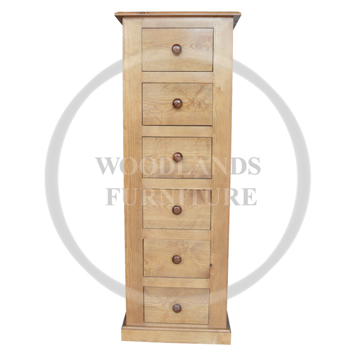 VICTORIAN SOLID PINE 6 DRAWER TALLBOY IN LIGHT OAK
