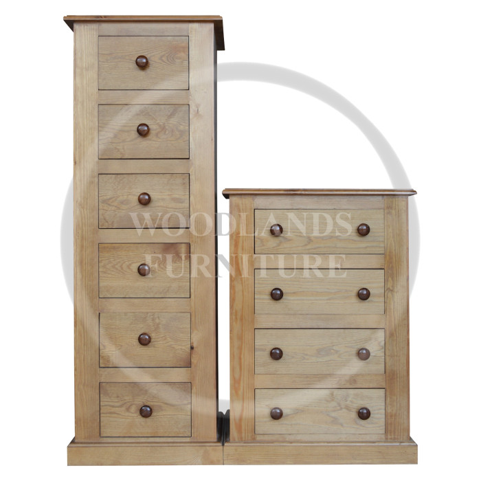 VICTORIAN SOLID PINE SLIM DRAWER SET IN LIGHT OAK