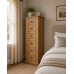 UK Handmade Solid Pine 6 Drawer Tallboy - Victorian Light Oak - Fully Assembled (Made to Measure)