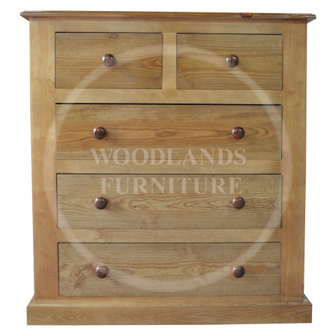 VICTORIAN SOLID PINE 2+3 DRAWER CHEST IN LIGHT OAK