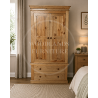 VICTORIAN SOLID PINE 2 DRAWER WARDORBE IN LIGHT OAK WAX