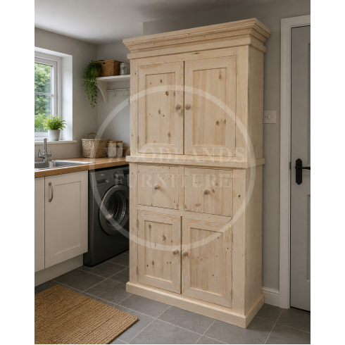 VICTORIAN SOLID PINE LARDER CUPBOARD IN NATURAL WOOD