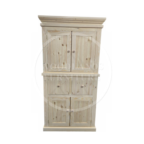 VICTORIAN SOLID PINE LARDER CUPBOARD IN NATURAL WOOD