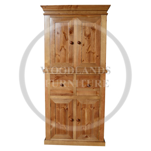 VICTORIAN SOLID PINE LARDER CUPBOARD IN LIGHT OAK