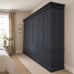Victorian Solid Pine 6 Door 6 Drawer Wardrobe Farrow And Ball Stifkey Blue