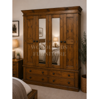 VICTORIAN SOLID PINE QUAD 4 DRAWER WARDROBE IN MEDIUM OAK VICTORIAN SOLID PINE QUAD 4 DRAWER WARDROBE IN MEDIUM OAK