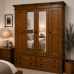 Handmade in England Victorian Solid Pine Quad 4 Drawer Wardrobe in Medium Polished